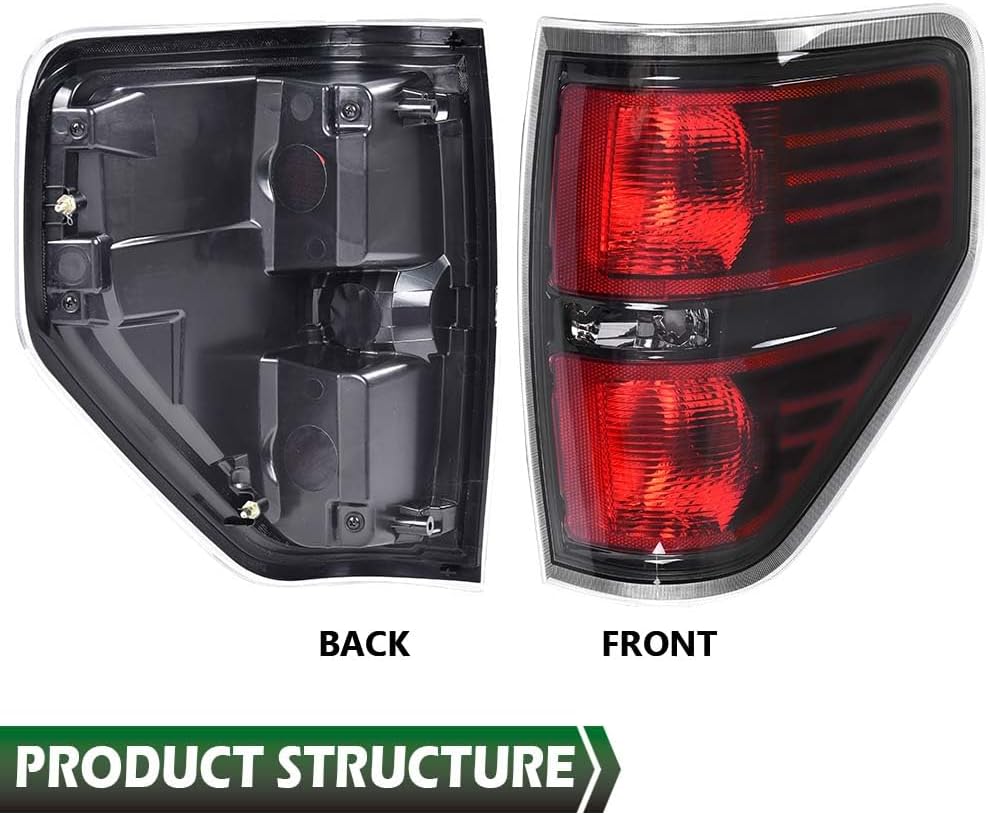 GRAND ORANGE Rear Right Tail Light Assembly Compatible with Ford F150 2009-2014, Fit 2 Door Regular Cab, 4 Door Extra Cab/Crew Cab (Not Fit Ogriginal Model with LED Tail Lamp) luces traseras
