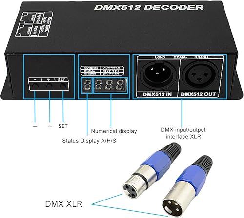 Miniatura 2 de Controlador Dmx 3CH dmx 512 controlador Dmx Decodificador para tira LED RGB o luces controlador Dmx512 Decodificador de pantalla digital,
