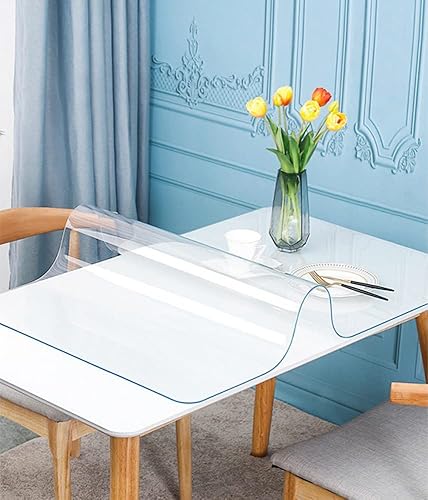 Miniatura 2 de Protector transparente de mesa de escritorio de oficina de 8 x 36 pulgadas, protector de escritorio resistente, protector de superficie de estante,