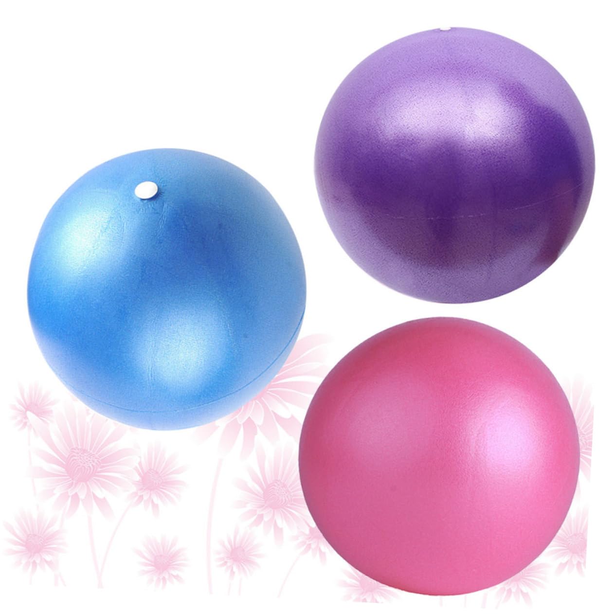Anneome 3pcs Mini Fitness Ball for Yoga Pilates Dull Polish Exercise Ball Anti-Burst Coating Balance Training for Core Strength Flexibility