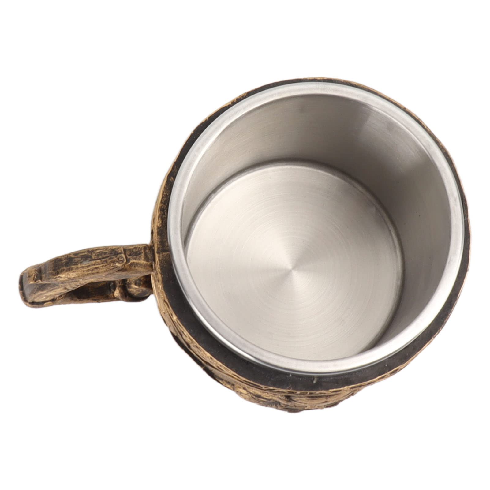 Teslyar Boccale Birra Vichingo in Legno 0,6L - Tazza con Interno in Acciaio Inossidabile,Zampe Di Lupo Marrone regalo san valentino per lui e lei regalo di compleanno regalo per la festa del