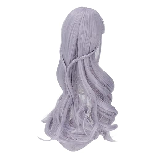 Miniatura 4 de Cabello suave de muñeca, peluca larga de muñeca gruesa recortable para el día de los niños, color azul neblina