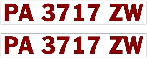 Miniatura 4 de VWAQ Juego de 2 calcomanías personalizadas, números de registro y letras, CVD6 (verde lima)