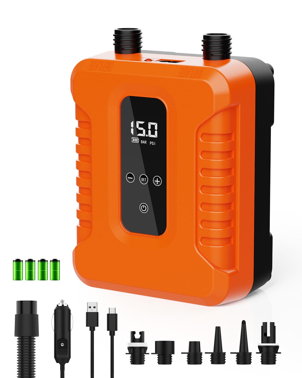SUP Pumpe Elektrisch,Wiederaufladbar,Stand Up Paddle Pumpe Elektrisch mit Auto-Stopp,Sup Kompressor Doppelstufig,Luftpumpe Elektrisch SUP mit LED Display,für Camping,Reisen,See und Strand