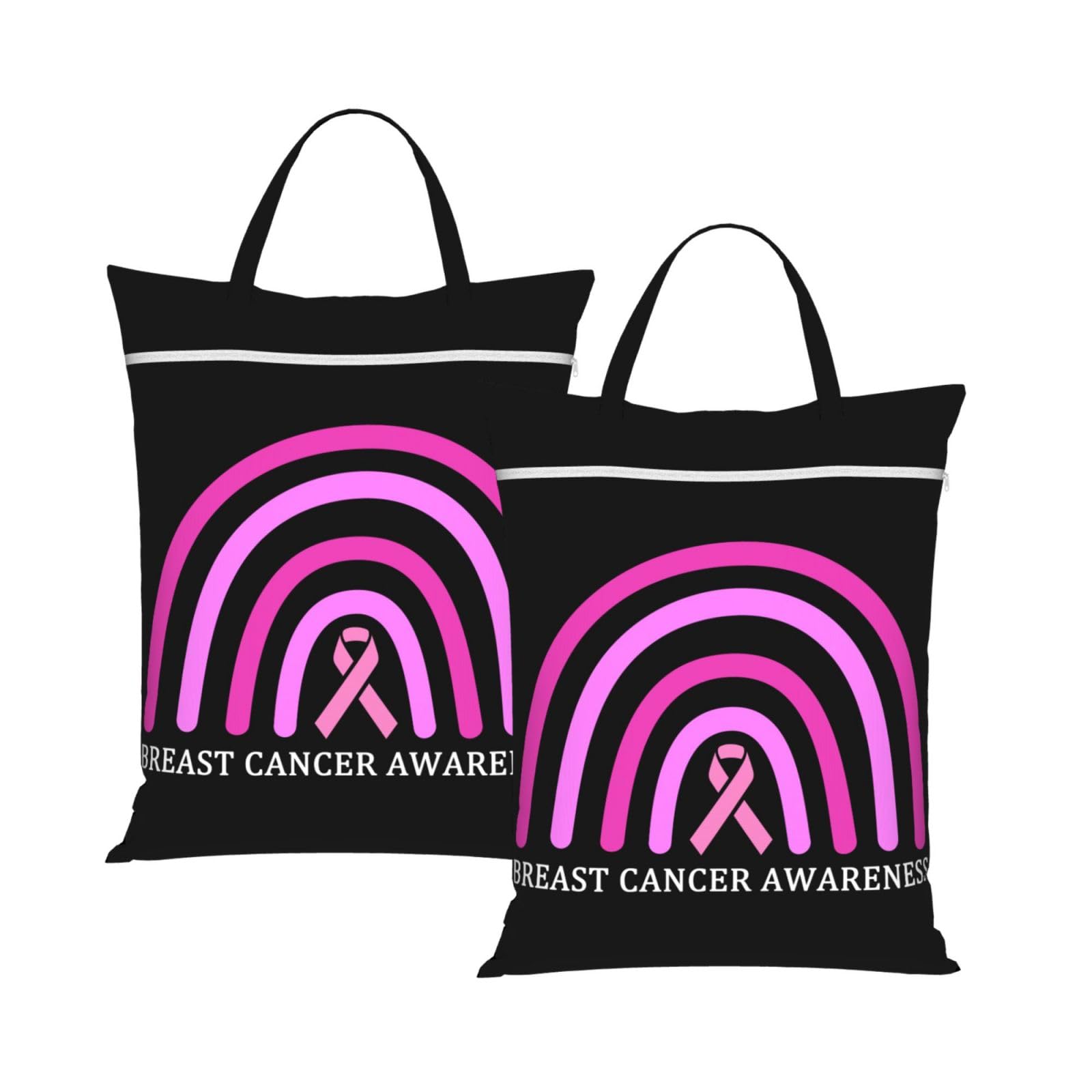 Cyanlit 2Pcs Breast Cancer Awareness 2 Pcs Large Travel Laundry Bags Waterproof Wet Dry Bag For Travel,Swimming
