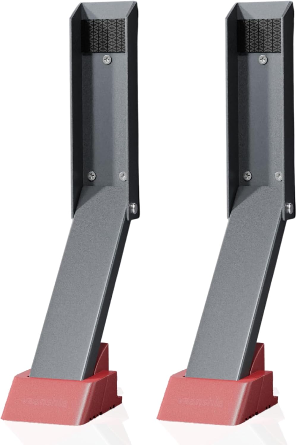 2 Pack Door Stop, No Drill Door Stoppers - - Kickdown Doorstop for Home, Glass Doors, & Outdoors, Easy to Install Doors with Self Adhesive Door Stopper, No Screw Flip Down Portable Door Stopper - Gray