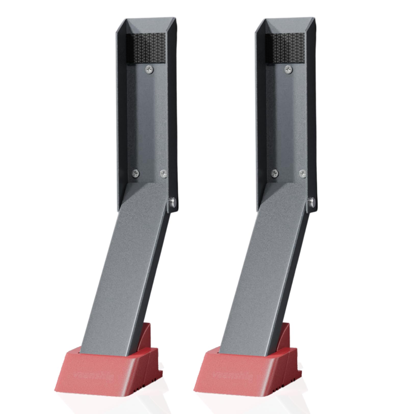 Tope de puerta sin taladro, tope de puerta con pedal fácil (gris, paquete de 2)