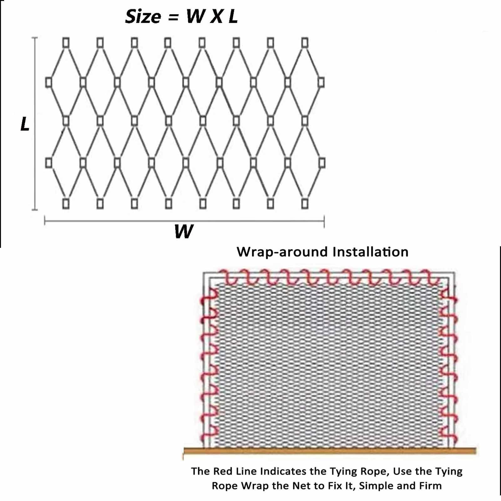 VXHCS Rete Flessibile in Corda d'Acciaio Inossidabile, Resistenza agli Urti, 304 Rete in Corda di Acciaio Inossidabile, per Balcone Scala, Personalizzabile (1x4m)