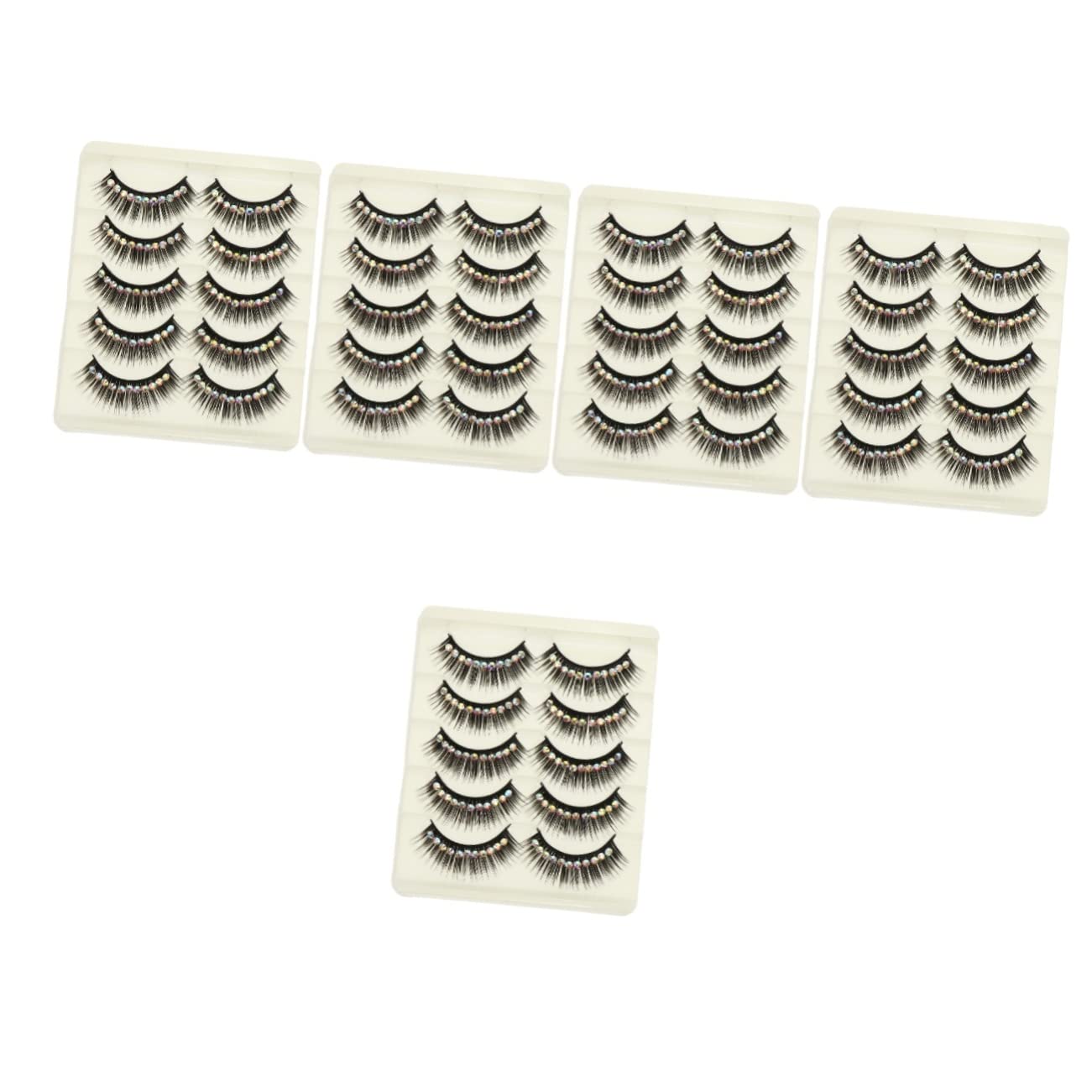 LALAFINA Wimpern Strass 50 Paar Diamant-falsche Wimpern Farbige Strasssteine Künstliche Wimpern Natürliche Falsche Wimpern Natürlicher Look Falsche Wimpernverlängerungen Hallow Comics Chemiefaser