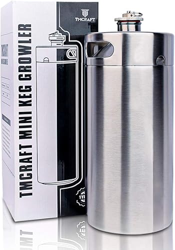 TMCRAFT Mini barril de acero inoxidable de 128 onzas, jarra de cerveza portátil con válvula de escape diseñada para mantener la bebida fresca