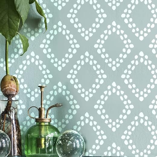 STENCILIT® Diamonds Wall Stencil for Painting - XL 24x39.5 In | Giant Wall Stencils for Painting Large Pattern | Modern Large Wall Stencils
