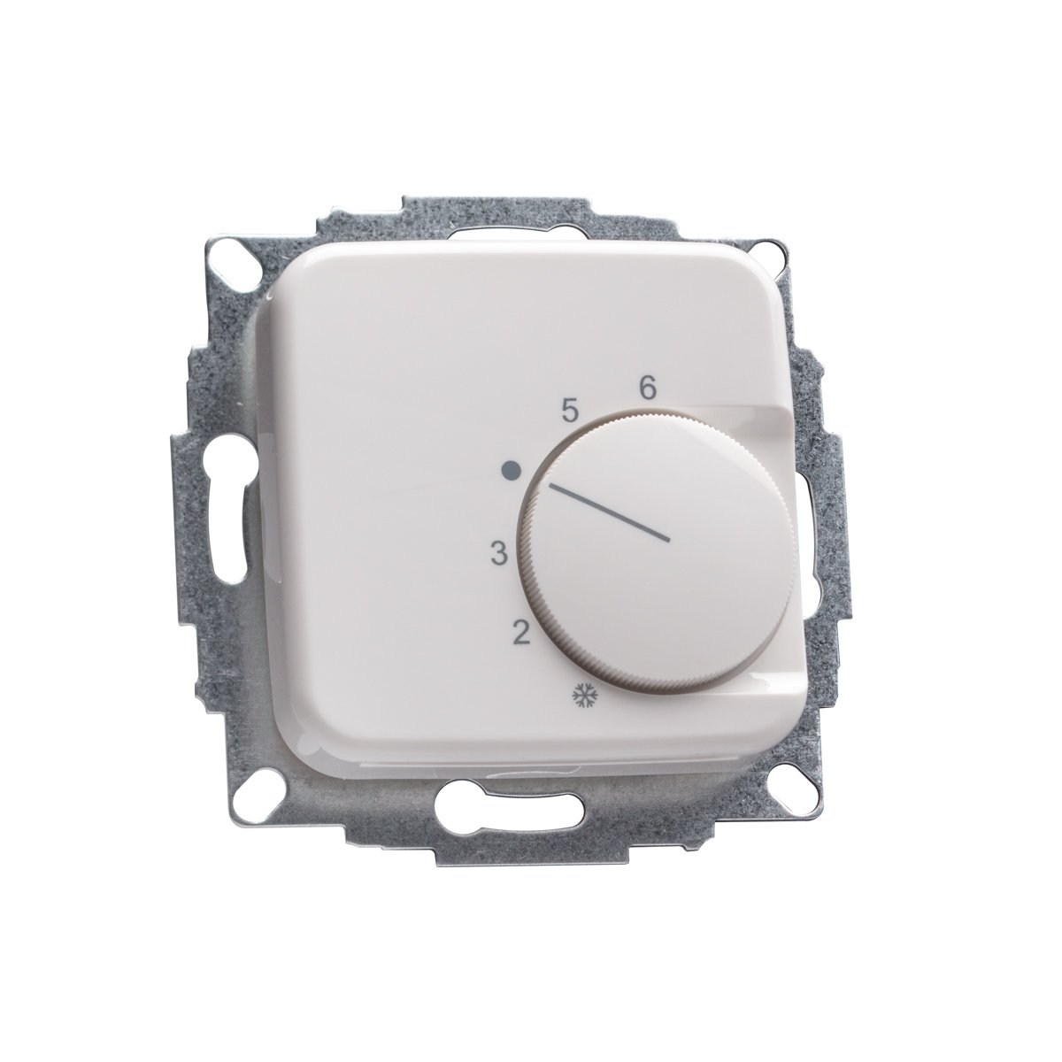Halmburger Raumthermostat RTR-76rg + Busch Jäger Reflex SI 1-Fach Rahmen 2511-214, alpinweiß & Abdeckung Kontaktausführung Öffner für Fußbodenheizung Stellantriebe 230V stromlos geschlossen (NC)