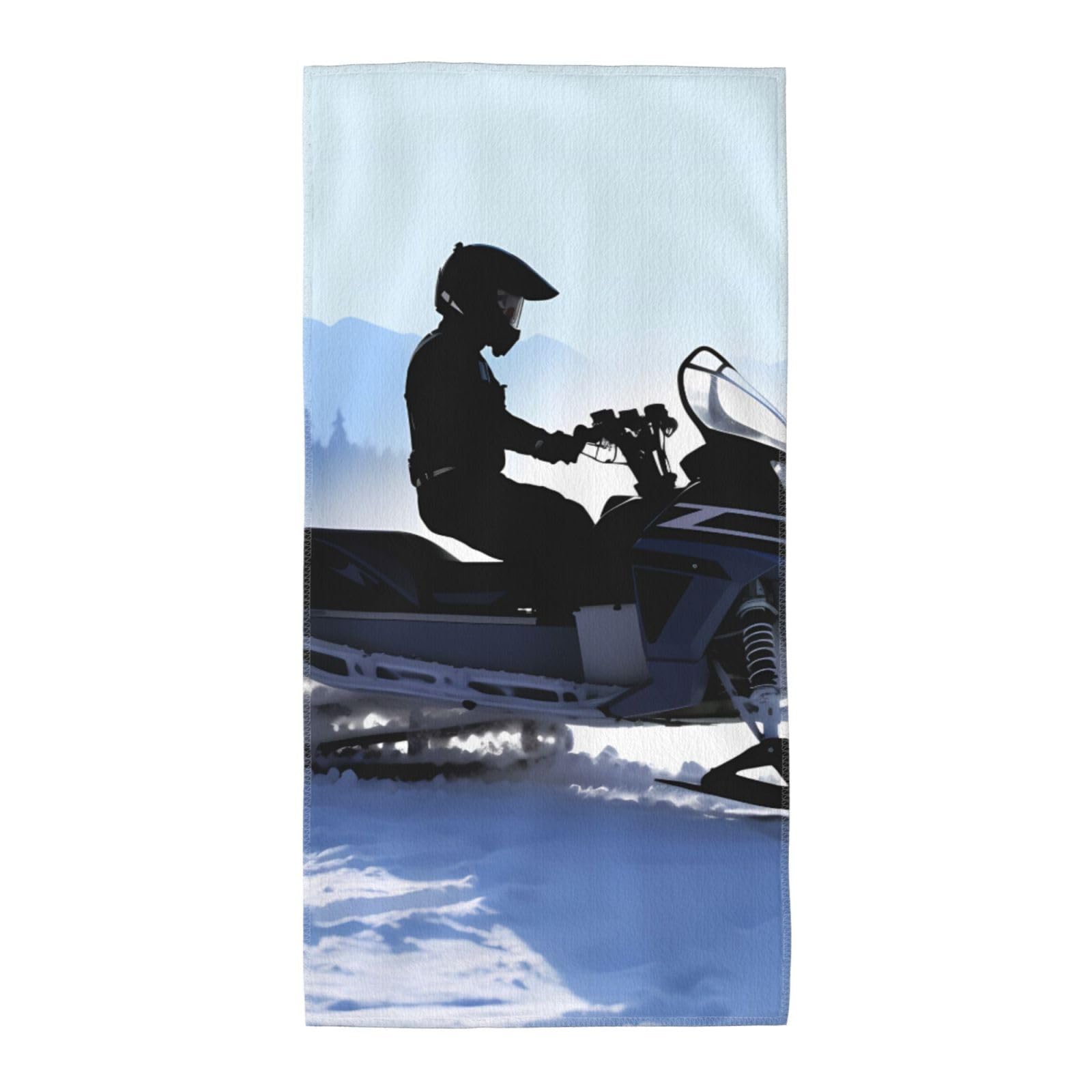FekiLoot Absorbent Hand Towels 12"X24" Decorative Bathroom Towel Soft Microfiber Face Towel Snowmobile Dish Kitchen Towels for Bathroom Kitchen Hotel Spa Bath Towels