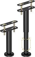 Vista 12 de 4 Piezas Patas de Soporte de Cama de Altura Ajustable de 10 a 17 pulgadas, Patas de Soporte Central para Marco de Cama para Marco de Cama/Listón