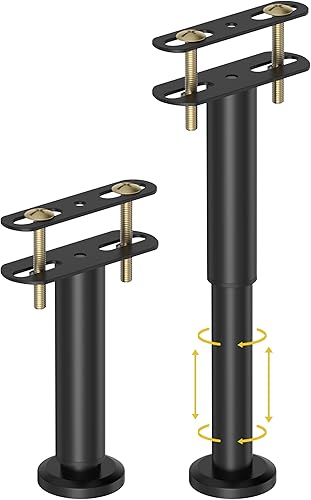 Miniatura 12 de 4 Piezas Patas de Soporte de Cama de Altura Ajustable de 10 a 17 pulgadas, Patas de Soporte Central para Marco de Cama para Marco de Cama/Listón