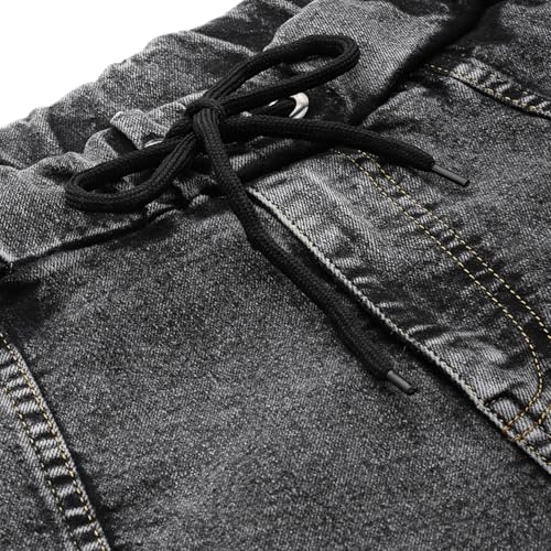 Image of PARIS HAMILTON Men Relaxed Fit Stretchable Heavy Fade Denim Jogger Jeans