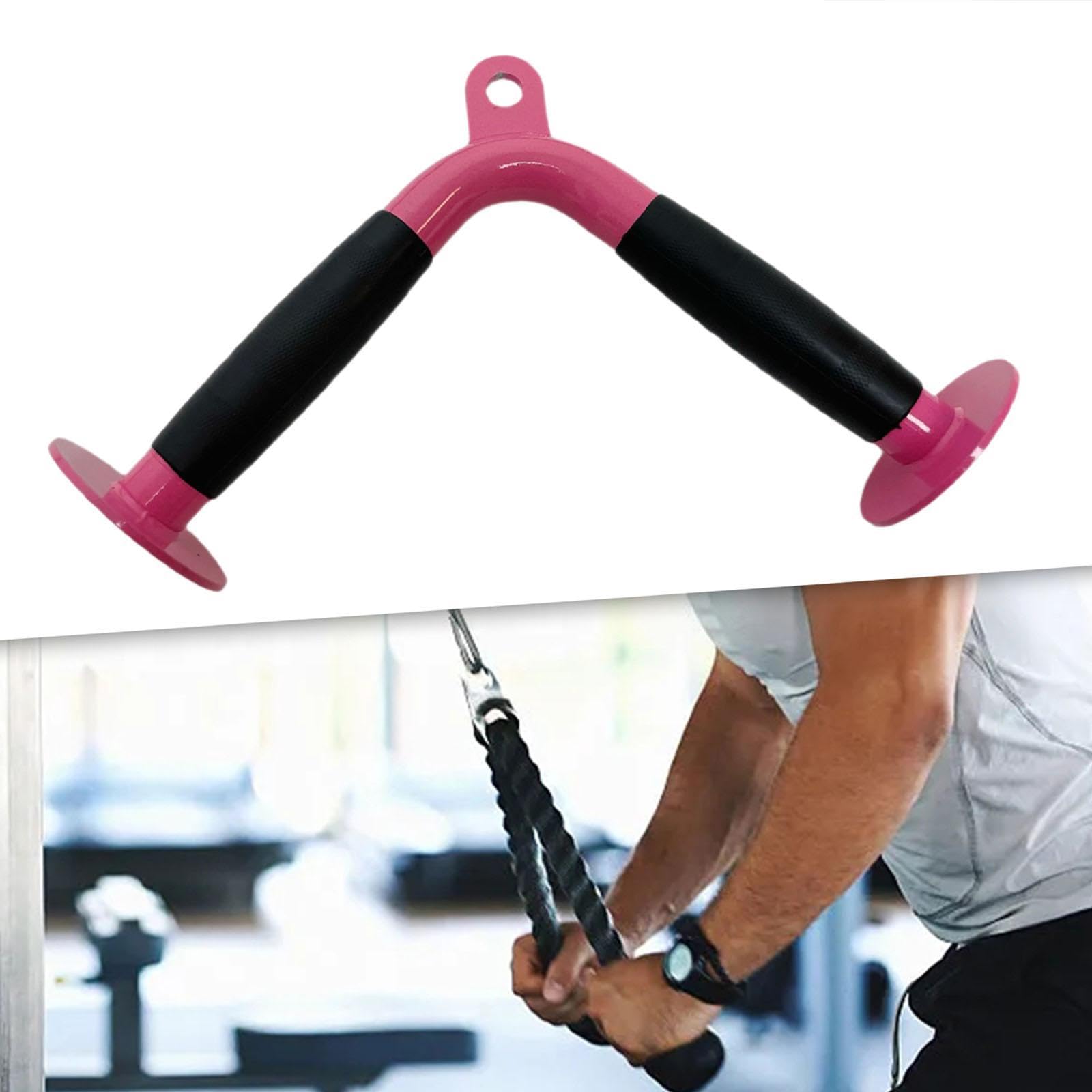 V Bar Attachment Mango de Acero para Entrenamiento de Fuerza con Diseño Antideslizante y Forma Ergonómica Adecuado para Gimnasios en Casa y Centros