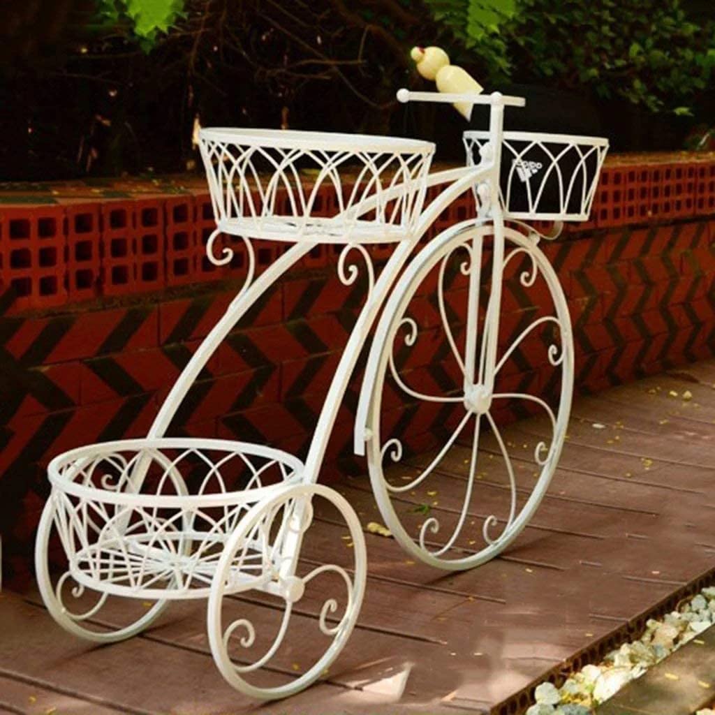 Giftoshopee Store Cycle Style Garden Cart Planter Stand Tricycle Plant Holder Planter Holder Pot Stand Balcony (White) (B0BQBT6W1H) Amazon Price History, Amazon Price Tracker