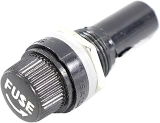 5 Pieces Glass Tube Fuse Holder 6x30mm Black Fuse Tube Socket Fuse Holder Suitable for 6 * 30 Fuse Panel Mount Fuse Holder