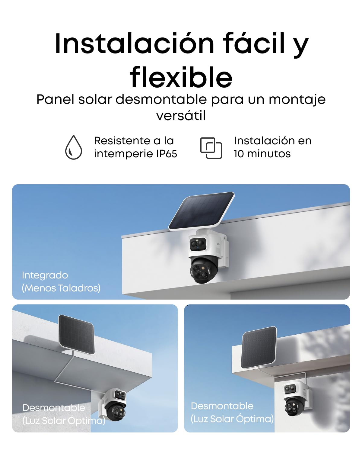 eufy Security SoloCam S4 Camara vigilancia WiFi Exterior Solar, 360° Surveillance, No Blind Spots, Outdoor Surveillance Camera, Battery, Solar, Toll-Free Use, HomeBase 3 Compatible