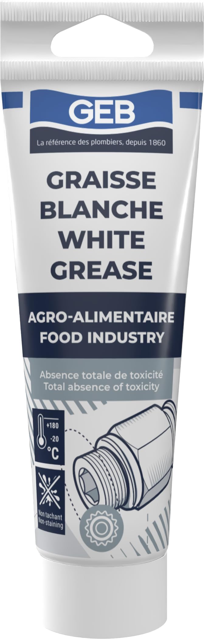 White grease, soap-free, special food contact for lubricating joints, bearings, coffee machines. Total absence of toxicity. 125 ml tube