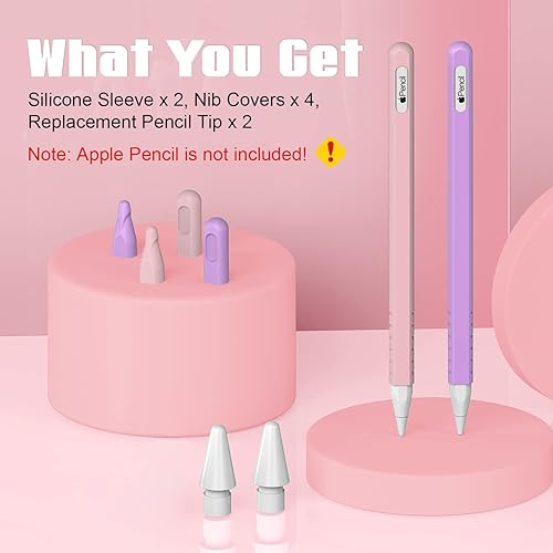 Miniatura 2 de Paquete de 2 fundas compatibles con Apple Pencil de 2 generación, accesorios de funda protectora para Apple Pen 2 piel de agarre de silicona para