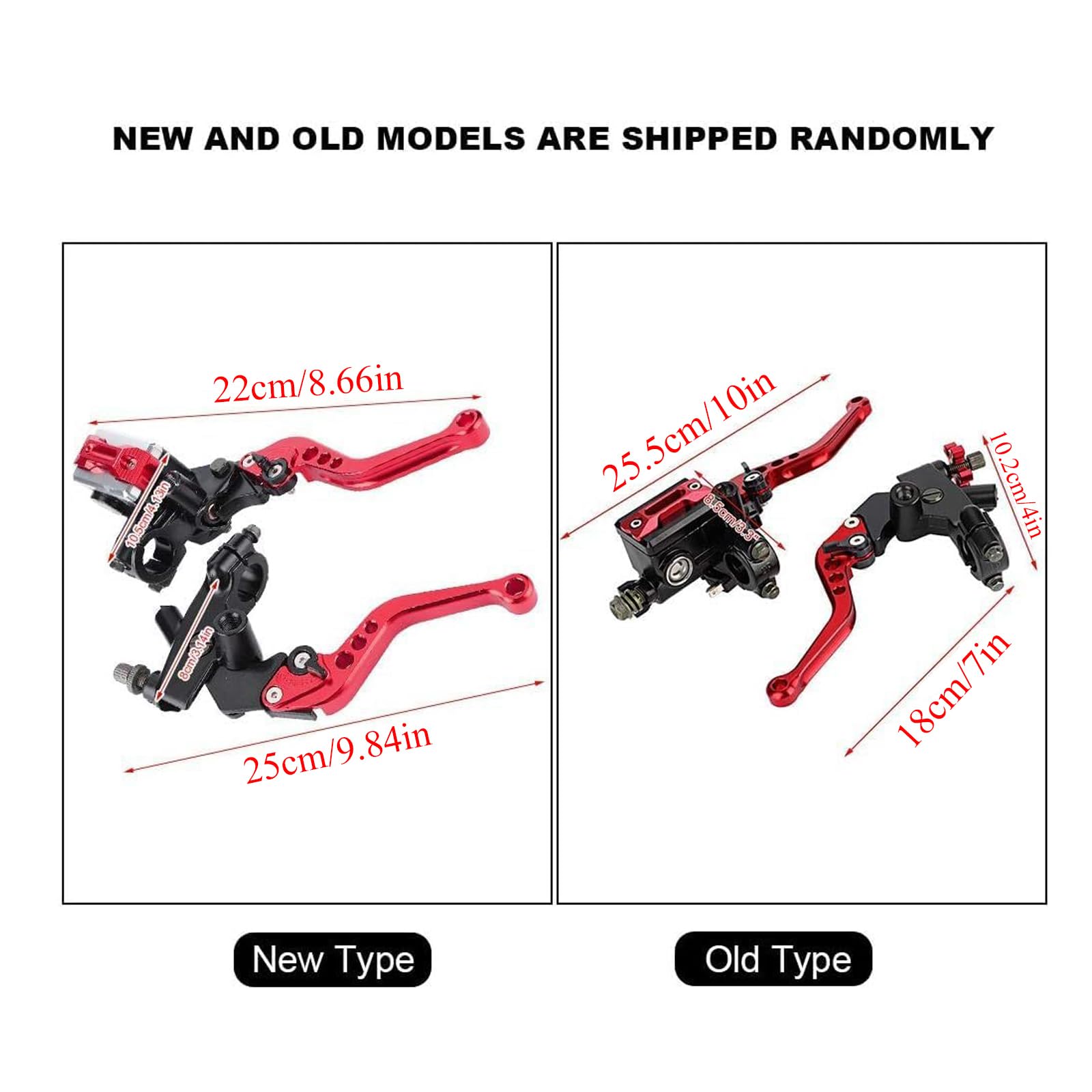 Longzhuo Levier Moto,1 Paire 7/8"(22mm) Levier Moto 50cc | Universe Frein Embrayage, Poignée de Frein pour Cross | Anti-usure et Antidérapant pour la Conduite Quotidienne(Rouge)