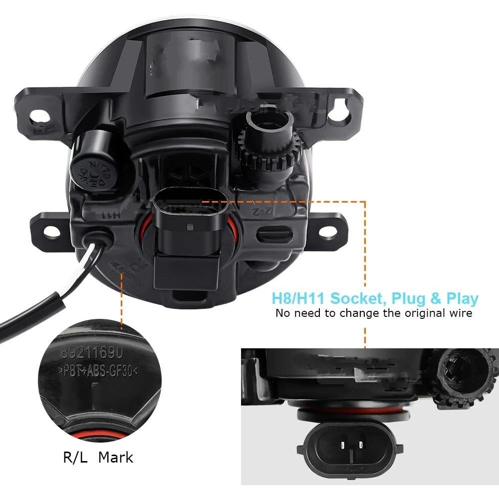 Faro Fanale Proiettore Faro Principale 2 X Per Jeep Per Renegade BU 2015 2016 2017 2018 2019 2020 Auto Anteriore Fendinebbia Gruppo Luce LED Angel Eye Daytime Running Light DRL H11 ( Size : White and