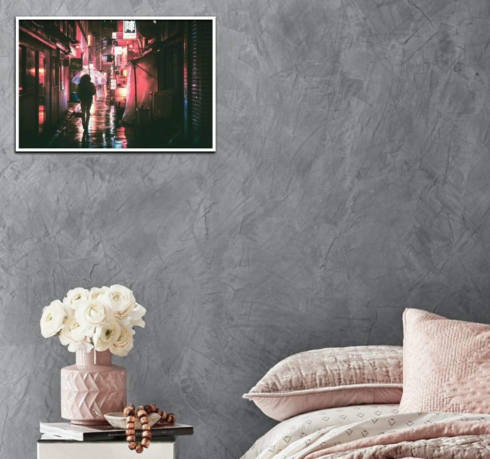 LLT Japan City (Pink) Scenery with Frame (L × H = 18 × 12 INCH)