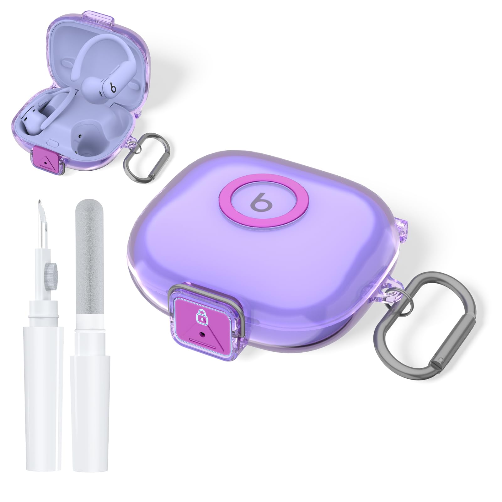 [Secure Lock] for Beats Powerbeats Pro 2 Case, NIMUW Soft Clear TPU Shockproof Protective Case Cover for Beats Powerbeats Pro 2 Accessories with