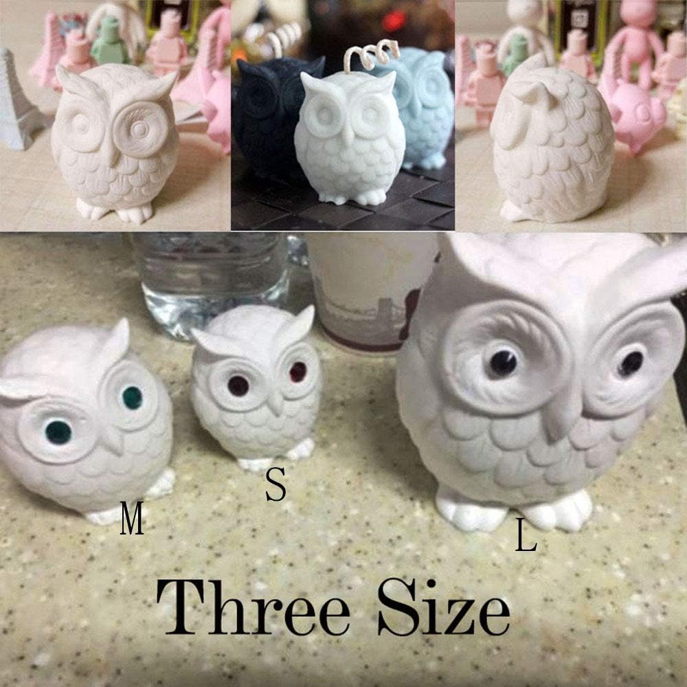 3D Owl Bird Candle Molds Soap Mold DIY Craft Wax Resin Mould Food Grade Silicone Large Size