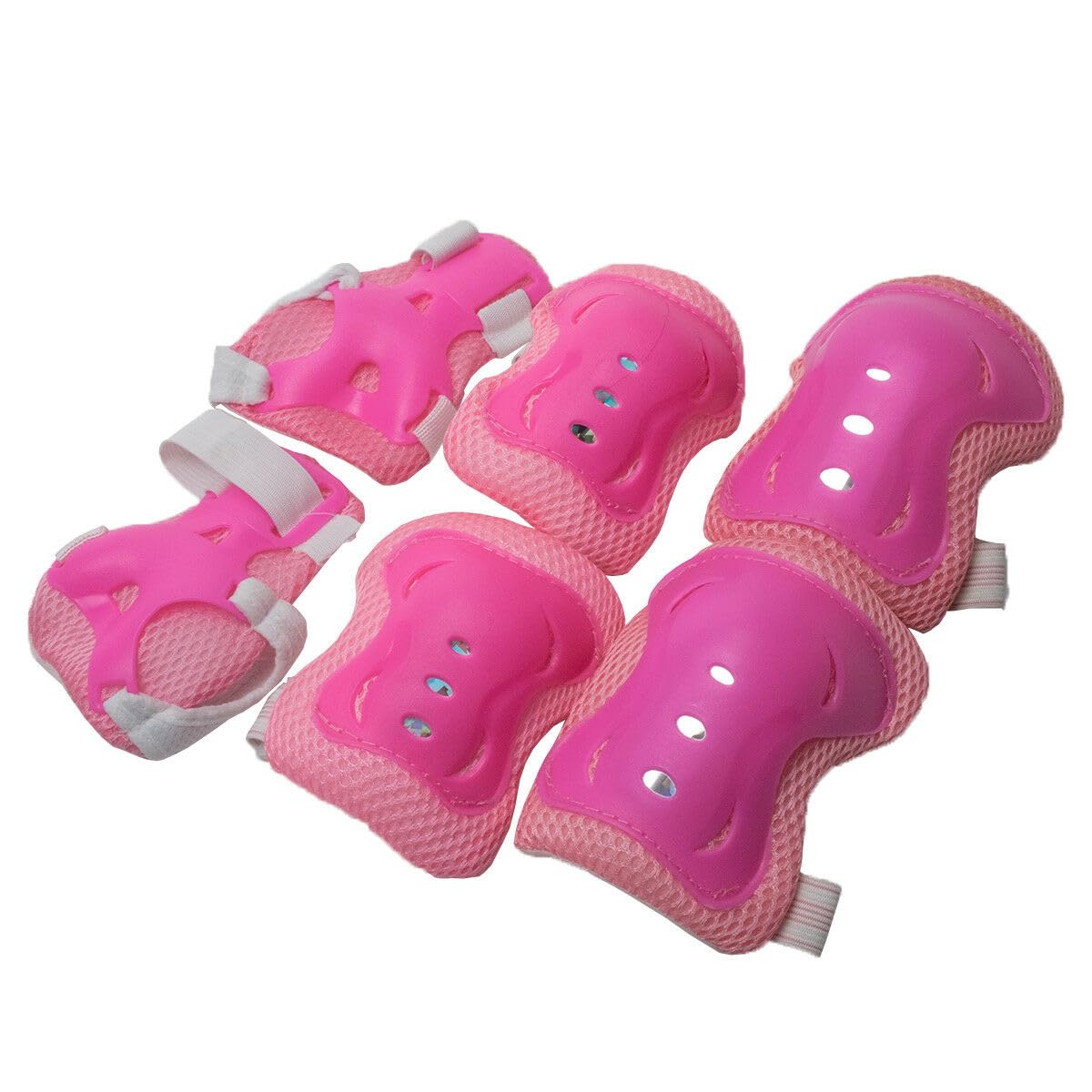 ARA CHOICE Girl Boy Kids Skate Cycling Bike Protective 6Pcs Set Wrist Knee Elbow Safety Pad Suitable for Roller Skates Bicycles Skateboards Inline Skating Boys and Girls (Pink)