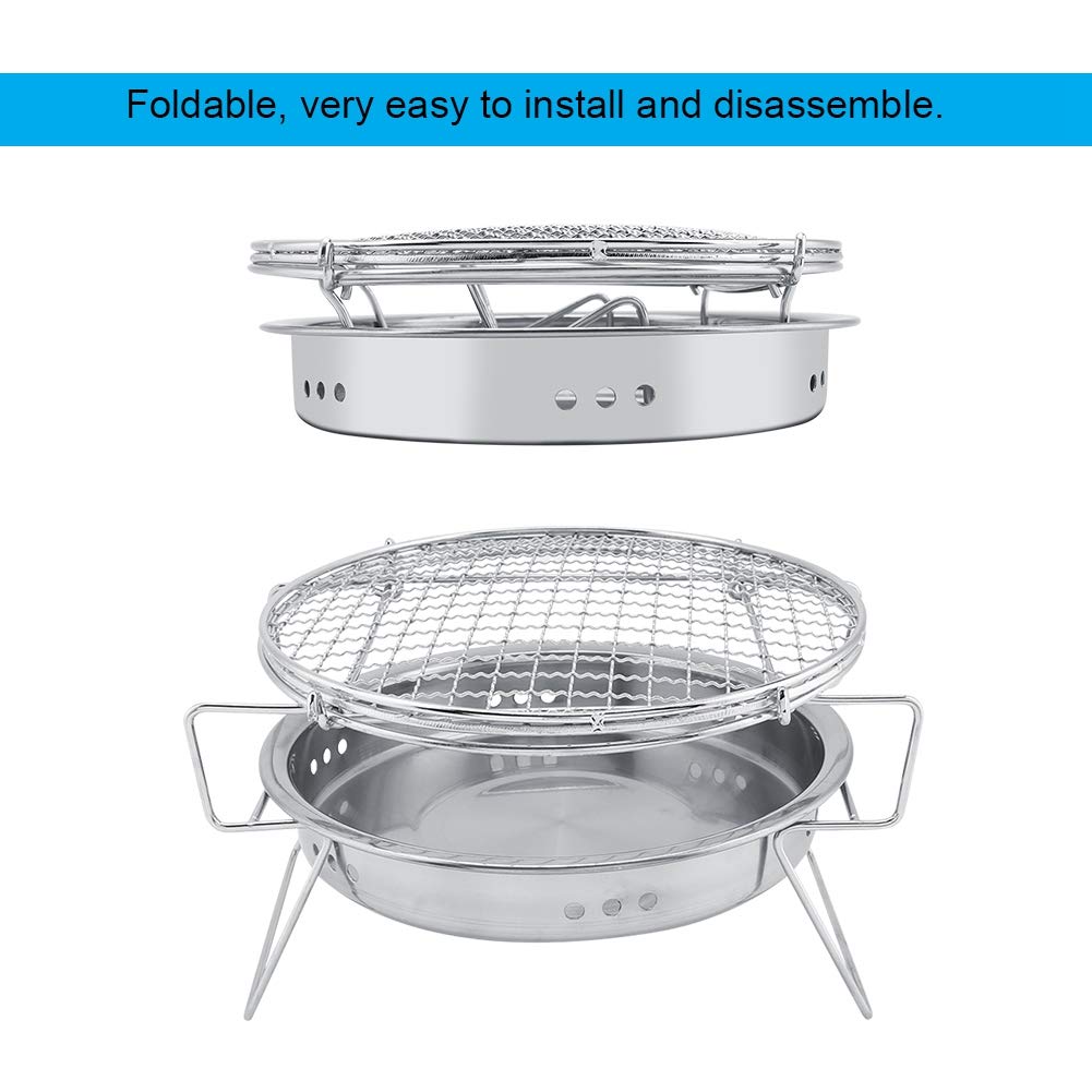 Griglia Da Campeggio In Acciaio Inox - Leggera, Portatile E Perfetta Per Barbecue All'Aperto