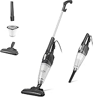 Amazon Basics 2-in-1 Corded Stick Vacuum Cleaner - Lightweight 3.9 lbs Handheld Convertible, 300W Suction, Washable Filter, Crevice Tool, Black