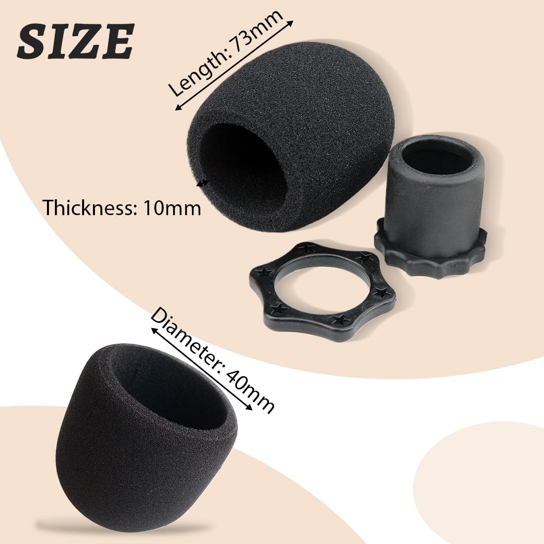 EIYVPRA 6 Pieces Microphone Sponge, Windproof Reusable Microphone - Image 2