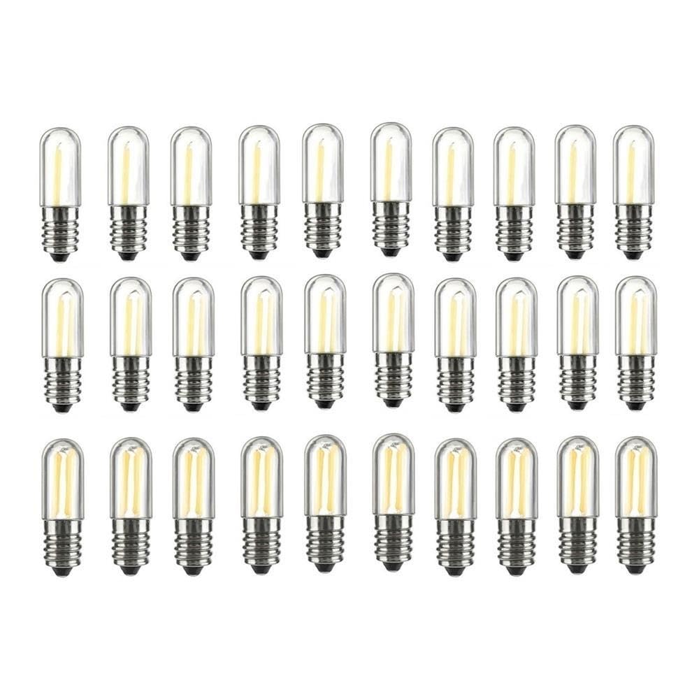 YSJX Lighting, Confezione da 20 lampadine a filamento LED AC220V E14 1W/2W/4W Mini lampade COB for frigorifero, frigorifero e congelatore, illuminazione for macchina da cucire Lampadine per la casa(Wa