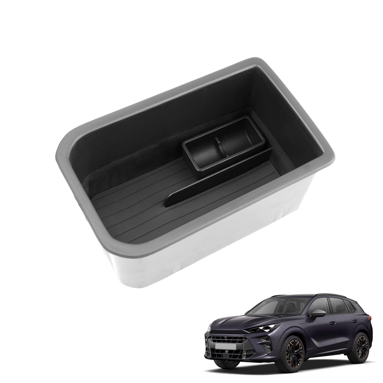 Vano Portaoggetti per Bracciolo Compatibile con Cupra Terramar 2025 2026, Scatola Portaoggetti del Bracciolo Centrale, Terramar VZ 2.0/1.5 Hybird VZ Organizer Con Scatola Monete