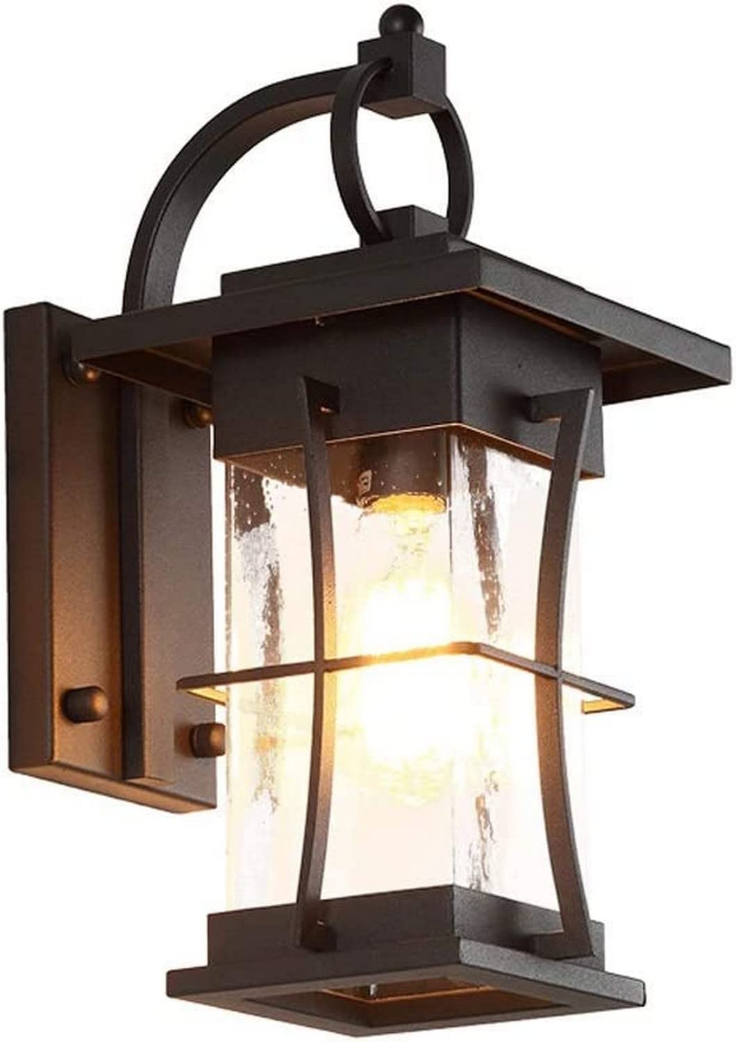 Wall Sconces , Wall Sconces , Garden Wall Light Tradition Wall Lamp Lantern Black Fixture E27 Base Socket Outdoor Lighting Waterproof Wall Sconce Anti-Rust Seeded Glass Wall Light for Garage Porch En