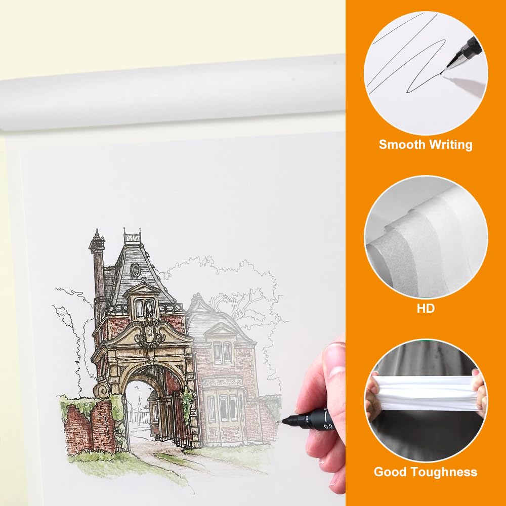 Rotolo Carta Da Lucido 20m X 30cm - Trasparente 26g/m² Per Disegno, Trasferimenti E Artigianato - Foto 10