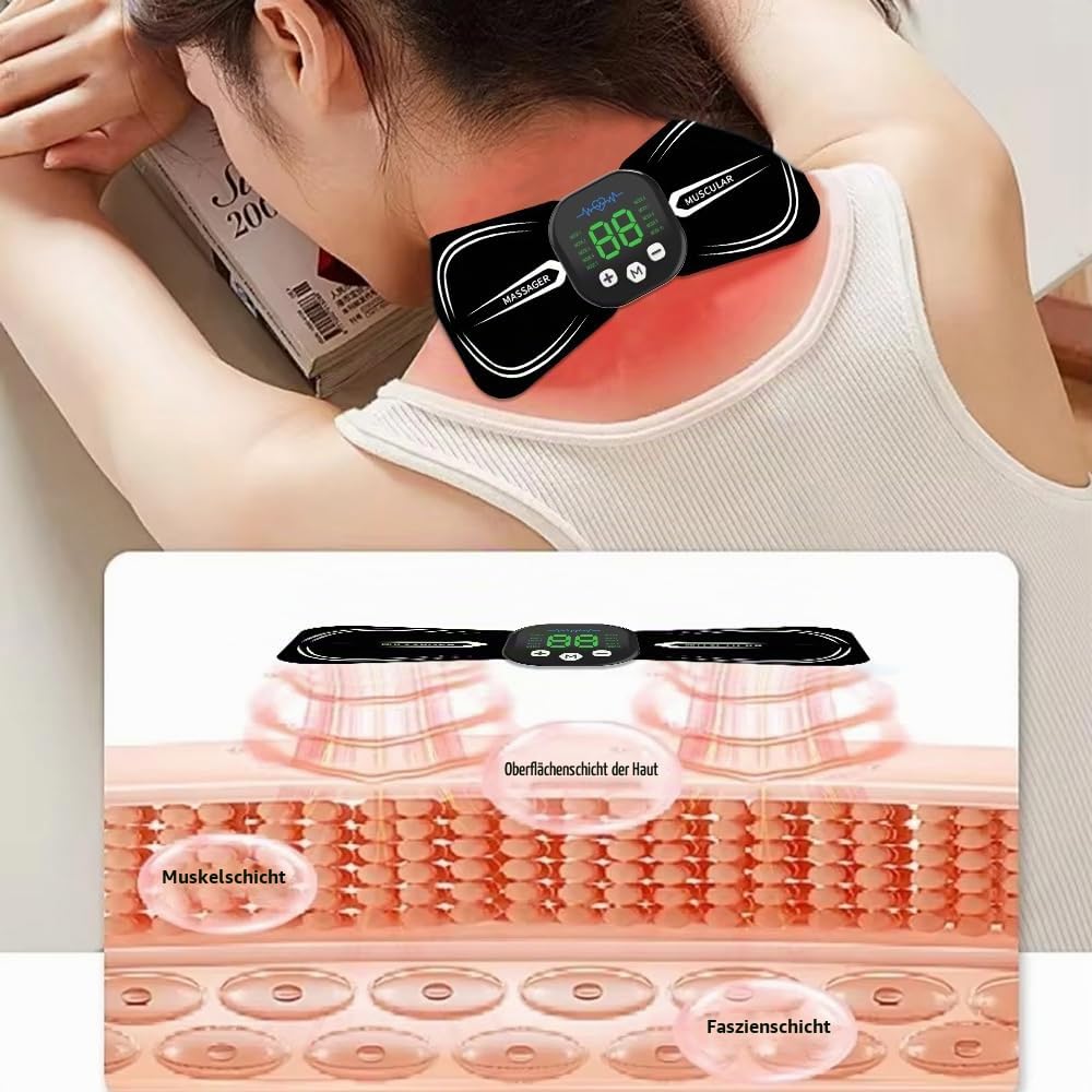 2Pcs TENS Handmassagegerät & Nackenmassagegerät, Wiederaufladbar 10 Modi 29 Stärke, Elektrisches Muskelstimulator zur Schmerzlinderung & Muskelentspannung für Arme Nacke, Rücken, Schultern, Beine