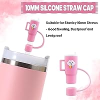 Vista 2 de 3 tapas de pajita, cubierta de popote Stanley de 0.4 pulgadas/0.394 in, cubiertas de paja Stanley reutilizables, protector de popote Stanley