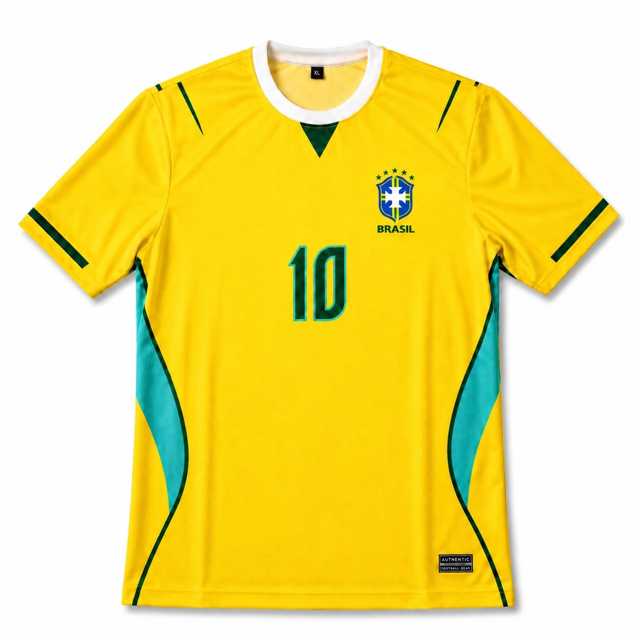 Brazil Neymar Jr Football Jersey for Men | Yellow Round Neck Sports T-Shirt | Half Sleeve Dot Net Soccer Fan Jersey | Lightweight & Breathable Casual Wear | Size XL-image-19
