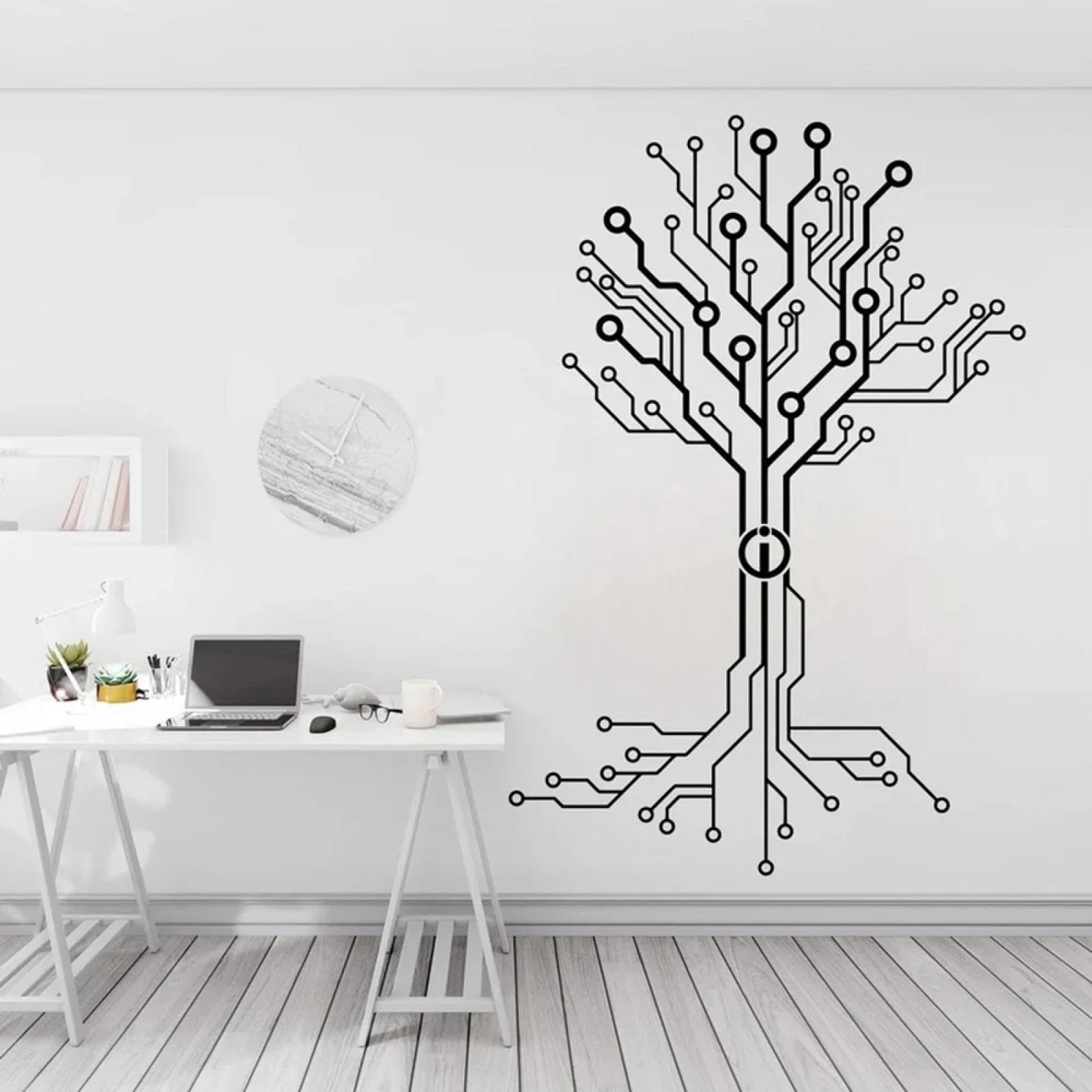 YOUOUSI Circuit Board Office Gamer Room Decals Computer IT Software Office Decor Technology Vinyl Art Decals