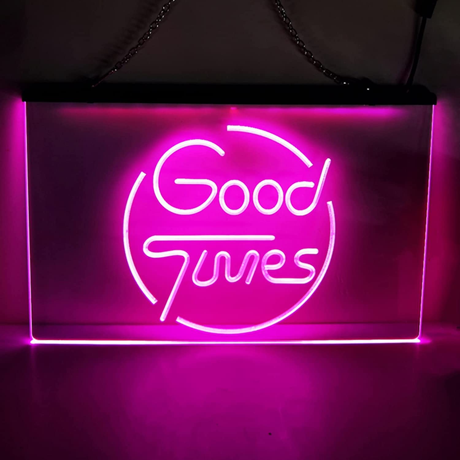 Letrero de neón LED, Luces de neón 3D Personalizadas USB for Luces de Noche de decoración de Arte de Pared de habitación, Buenos Tiempos, 30x20cm (Color : Coffee, Size : 30x20cm)