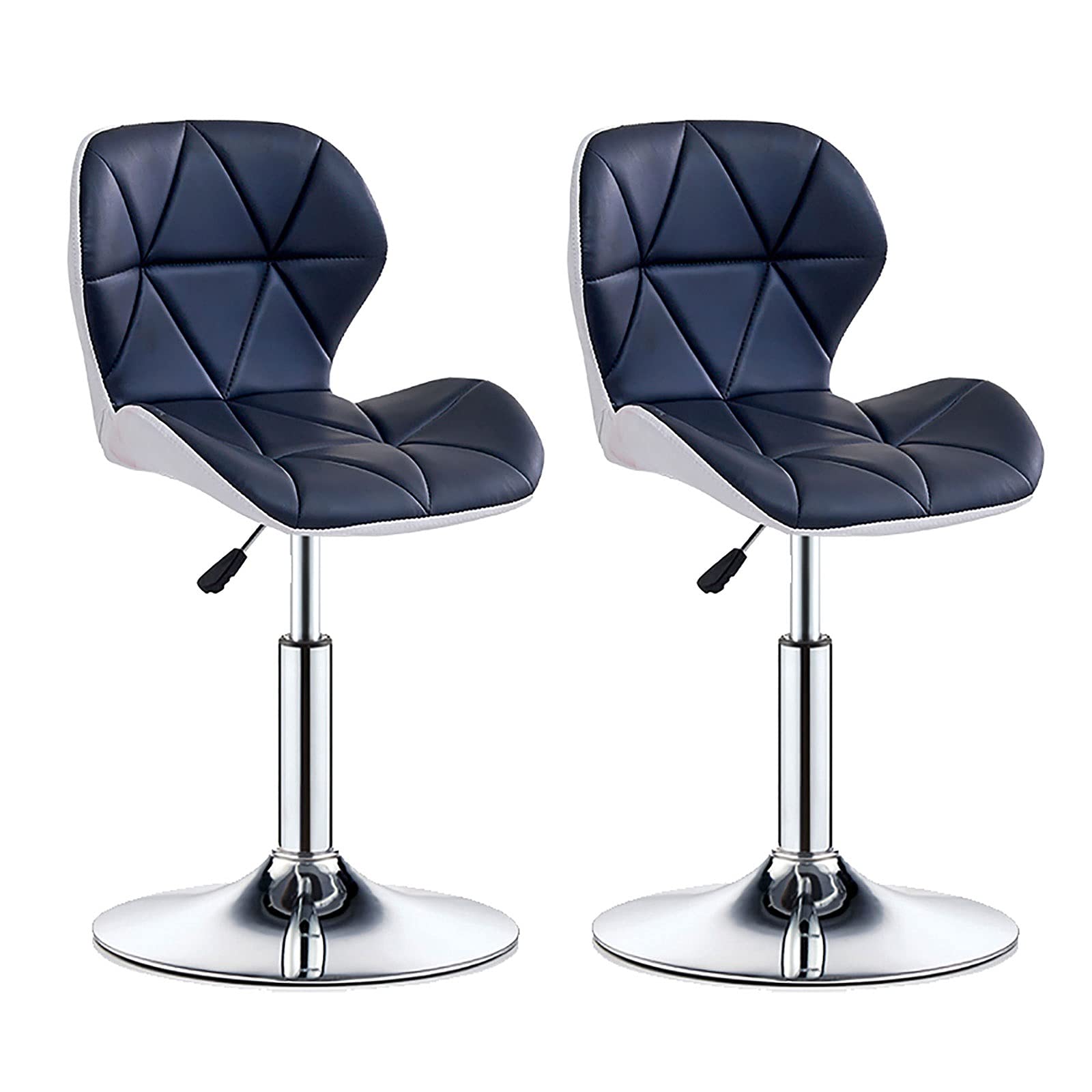 AYCDL Barstool Swivel Bar Stools Set Of 2, Adjustable Counter Bar Stool, Modern PU Leather Barstools, For Home/Kitchen/Pub/Dining,Black and White-2 pcs
