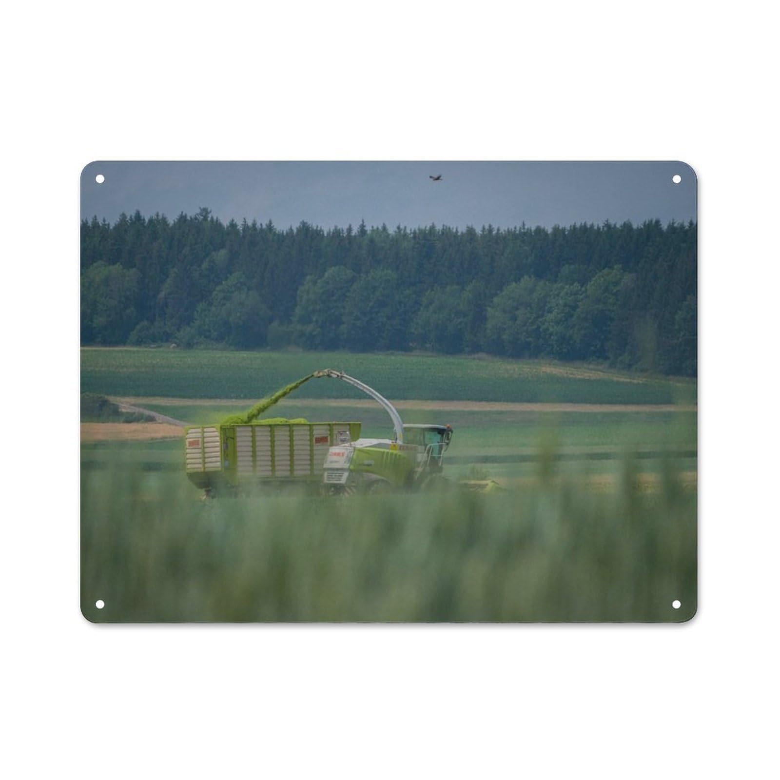 Junmoney Style-13 Harvester Doing Its Thing Workshop Style Metal Wall Decor 30X40cm, Garage Metal Sign For Workshop, Basement, Shed Or Games Room