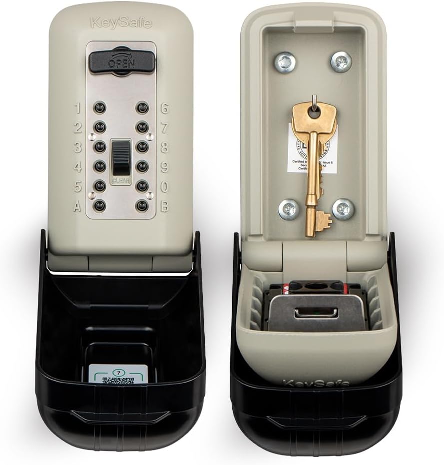 Key Safe C500 Pro - High Security Police Preferred Outdoor Attack resistant Push button Wall Mounted Key safe. Lock box for keys, fobs, access cards