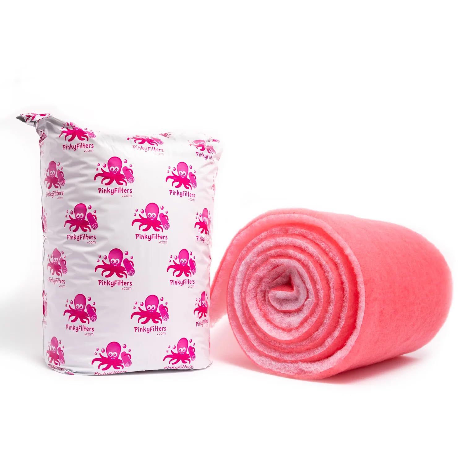 Pinky Filters Bonded Aquarium Filter Pad 12 Inches by 72 Inches by .75 Inch Pink and White Aquarium Filter Media Roll Bulk Can Be Cut to Fit Most Filters Made in USA