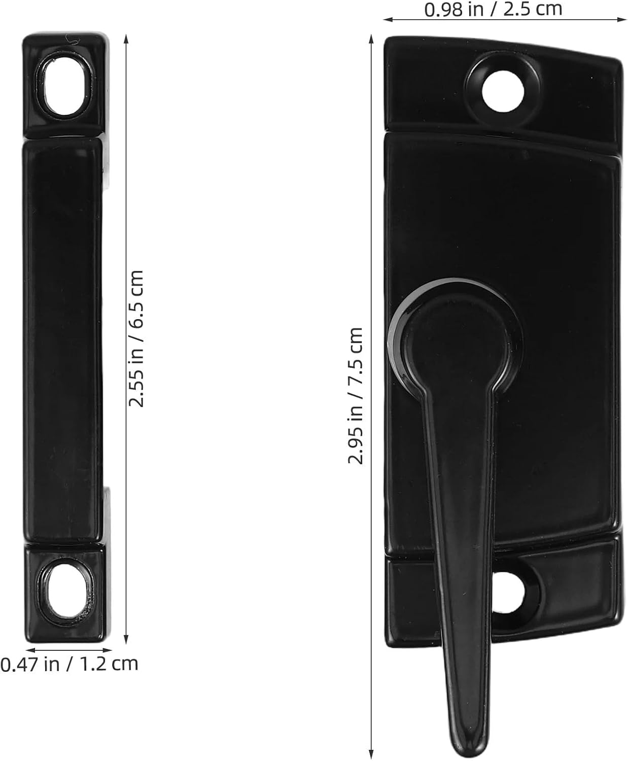 2 Set Sliding Window Sash Lock Replacement Zinc Alloy Vintage Crescent Design Secure for Horizontal Windows