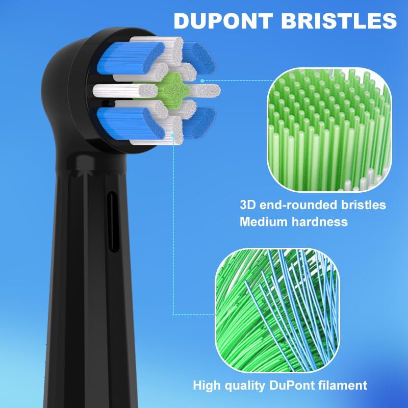 Replacement Heads ”Compatible with” Oral B IO Electric Toothbrush,Toothbrush Brush Heads Compatible with” IO 3/4/5/6/7/8/9 Series, 4 Count Plaque Control (Black, Standard) image 3
